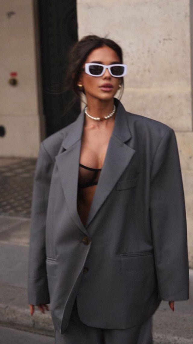 Grey Oversized Blazer
