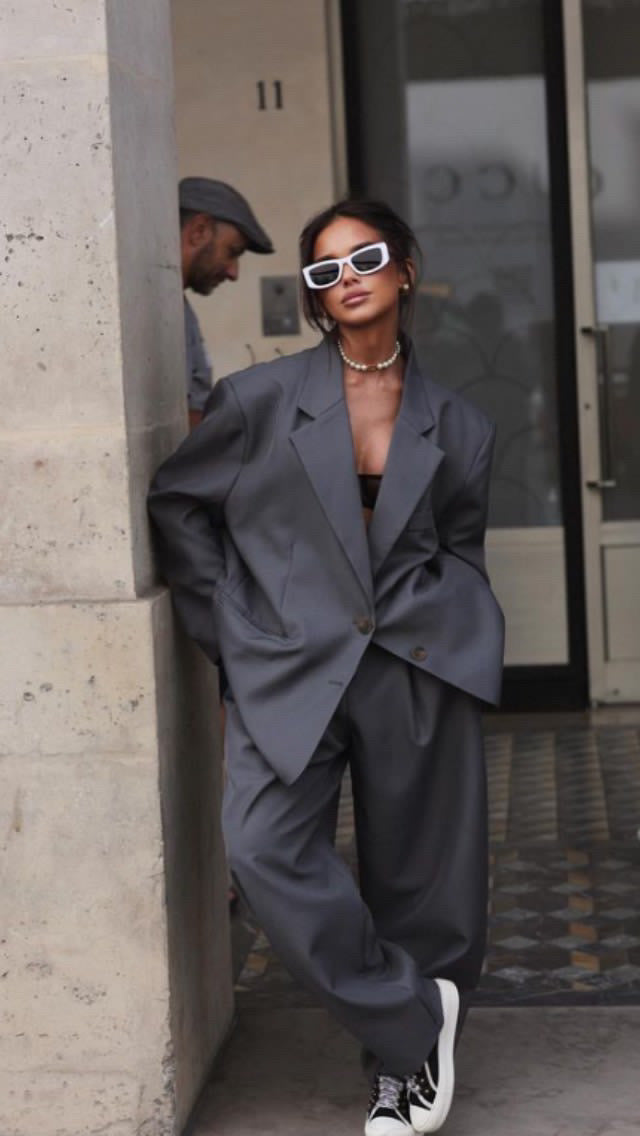 Grey Oversized Blazer