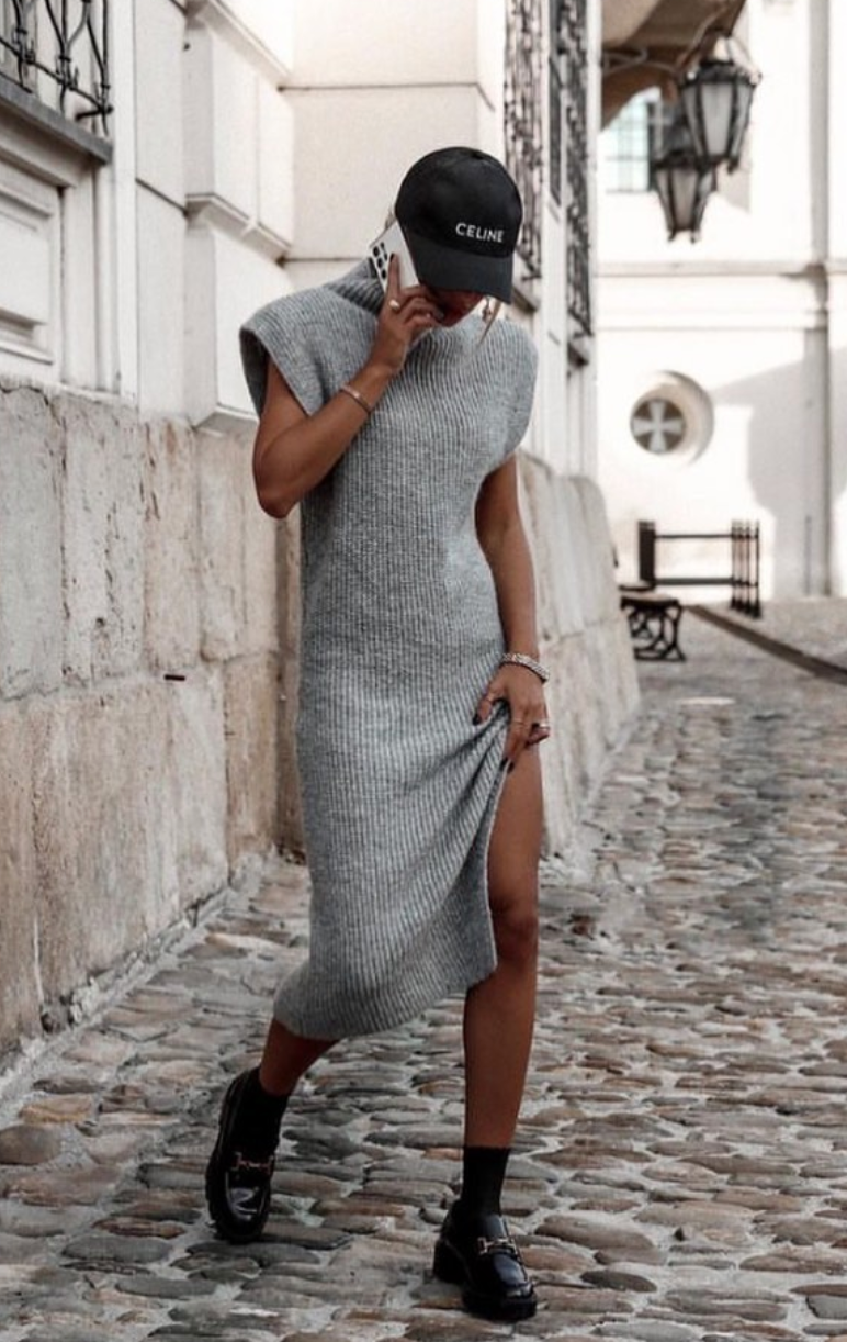 Grey Knit Dress