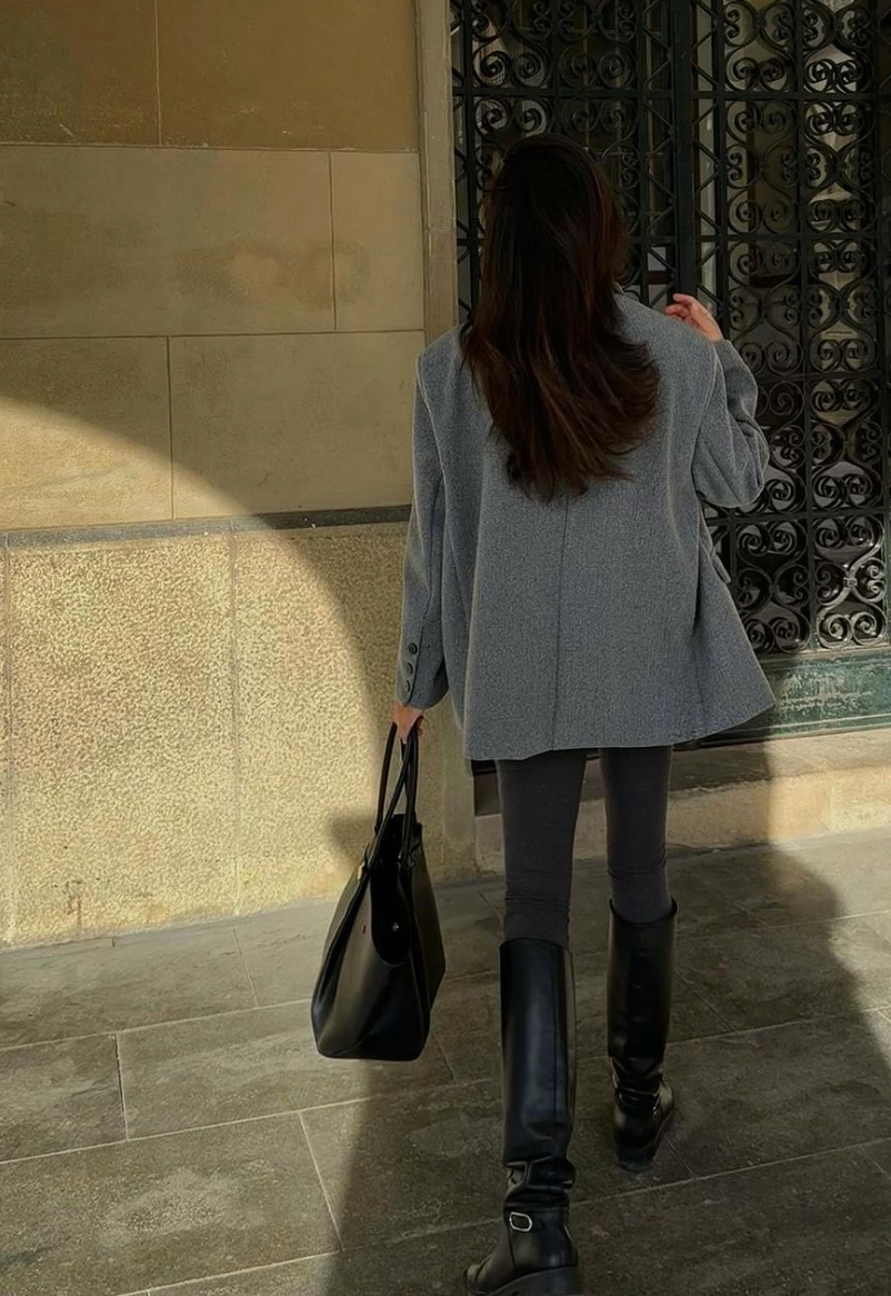 Winter Grey Oversized Blazer
