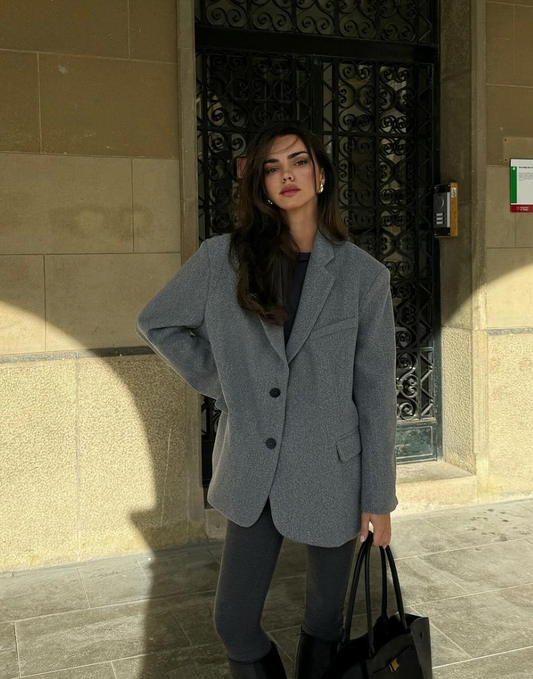 Winter Grey Oversized Blazer