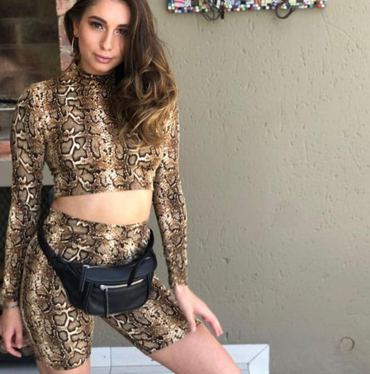 Nora Snakeskin Shorts