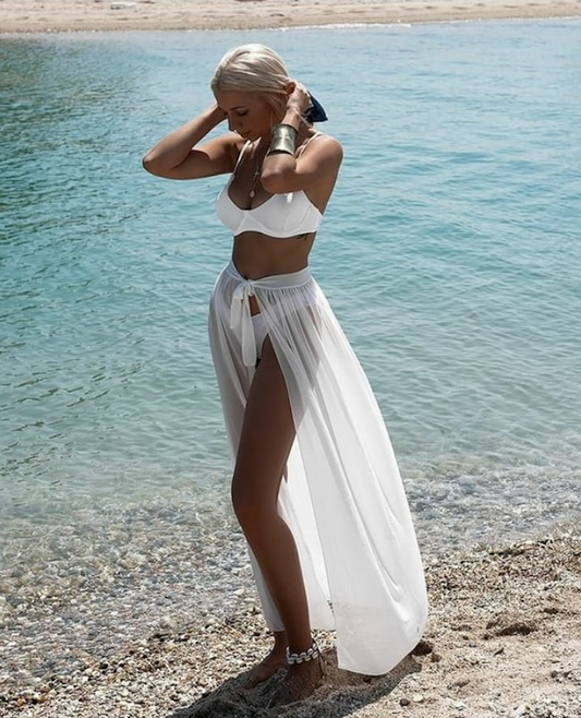 White Chiffon Skirt